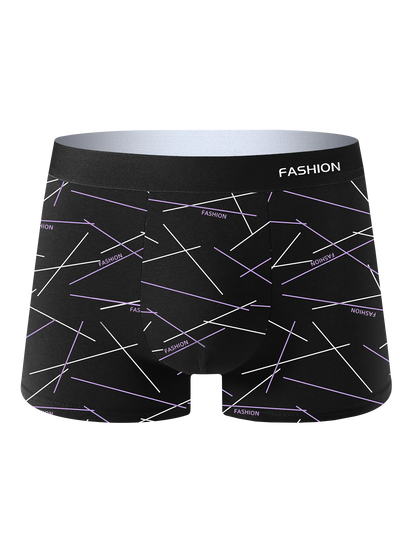 4-Pack Men's Boxer Briefs Fashionable Comfortable Soft Fabric Advanced Sports Fitness Casual Underwear for Men