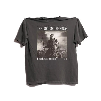 Printed pattern, casual short sleeved T-shirt for daily wear, King's Return T-shirt, Lord of the Rings T-shirt