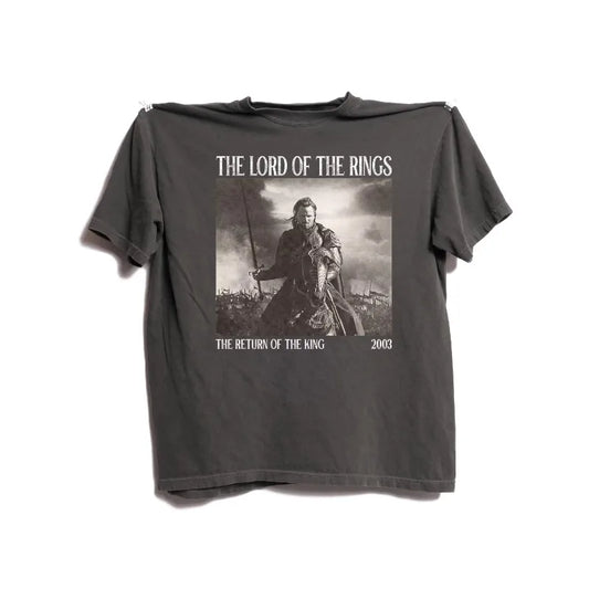 Printed pattern, casual short sleeved T-shirt for daily wear, King's Return T-shirt, Lord of the Rings T-shirt