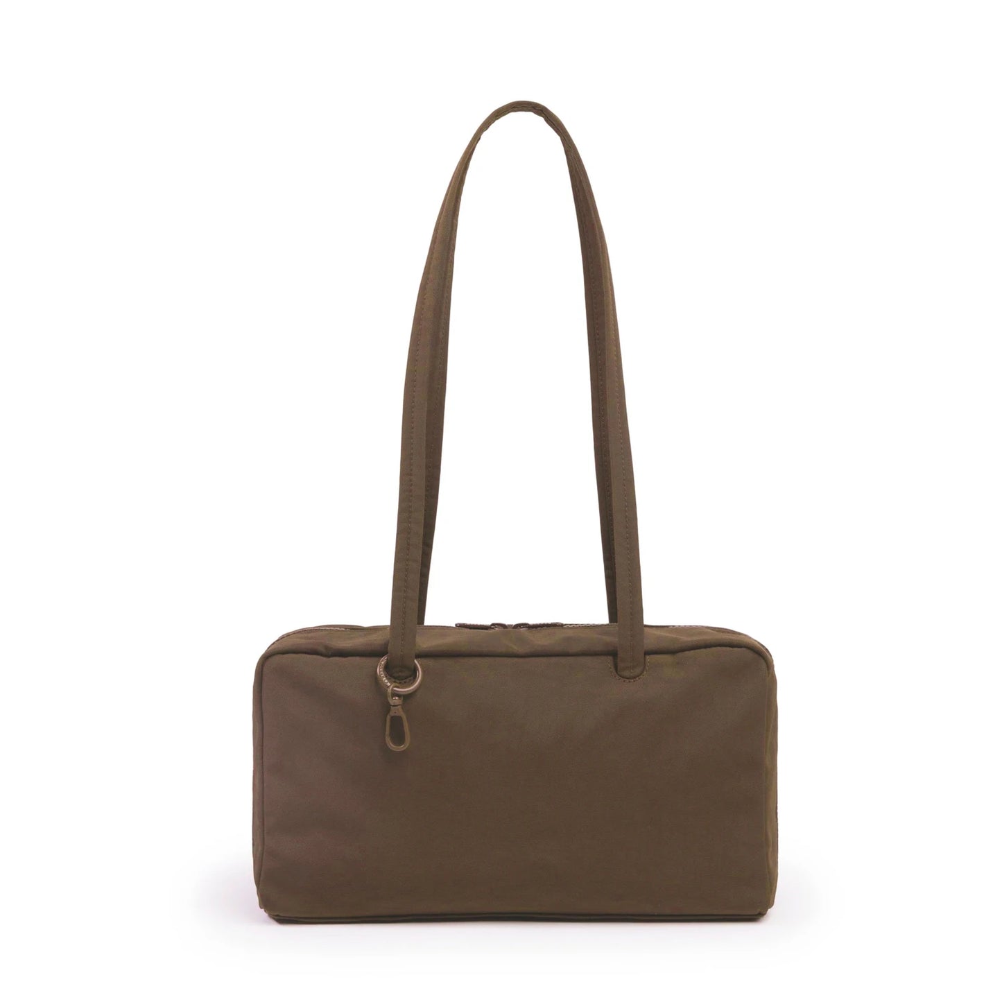 Nylon Tote Bag Bowler Bag Women Shoulder Purse with Keychain Clip, Lightweight Zipper Handbag Daily Work Travel Gym Gift for Mum