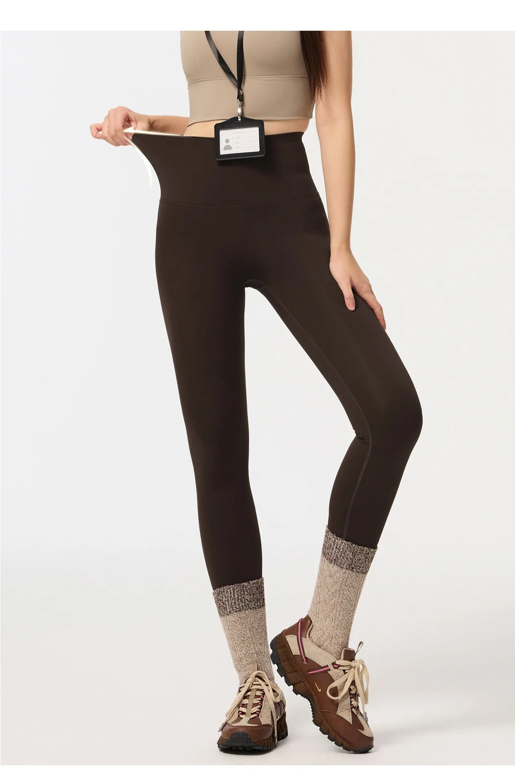 Women's Fleece-Lined Autumn/Winter Outerwear - Non-Slip Thick Tummy-Control Yoga Pants with Seamless Soft Stretch