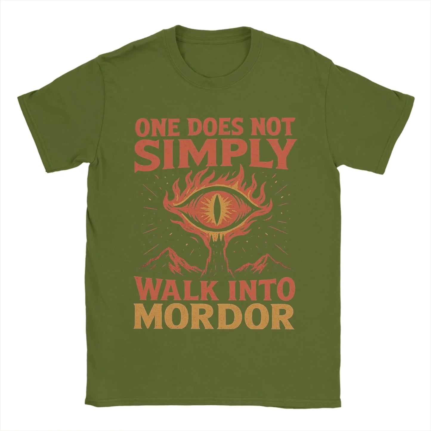 One Does Not Simply Walk Into Mordor Eye of Sauron L-Lords Of The R-Rings T-Shirts Men Pure Cotton Tees T Shirts 4XL Clothes