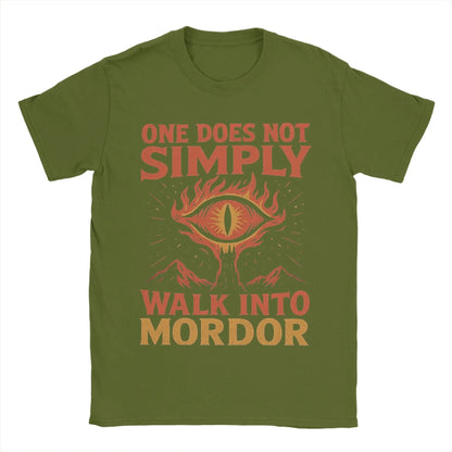 One Does Not Simply Walk Into Mordor Eye of Sauron L-Lords Of The R-Rings T-Shirts Men Pure Cotton Tees T Shirts 4XL Clothes