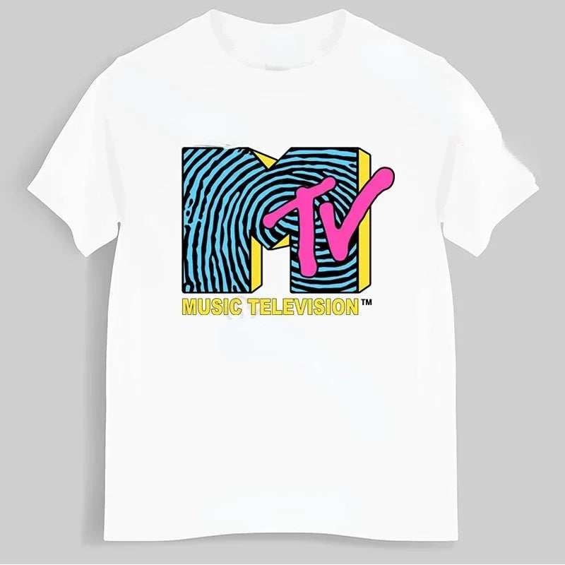 Men Clothing Retro T Shirt Vintage Rock Hip Hop Tv T Shirt Summer Unisex Casual Tshirt Mtv Music Television Graphic Tshirts Tees