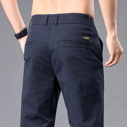 Business Straight Ice Silk Casual Pants Men Spring Summer Thin Breathable Fashion Trousers Classic Men's Clothing Luxury Pants