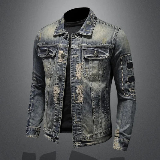 2026 winter denim jacket male Fashion Trench Coat Trend Jacket Men's Casual jackts men classic style denim Coat men full M-4XL