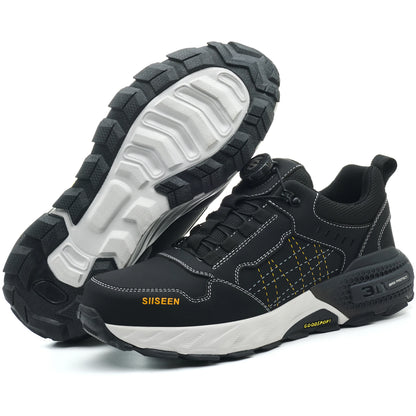 NEW Work Safety Shoes for Men Steel Toe Cap 4.0 KEVLAR Rotating Button Work Sneakers Anti-smash Puncture-Proof Shoes Work Boots