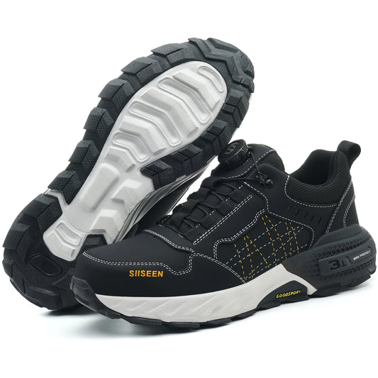 NEW Work Safety Shoes for Men Steel Toe Cap 4.0 KEVLAR Rotating Button Work Sneakers Anti-smash Puncture-Proof Shoes Work Boots