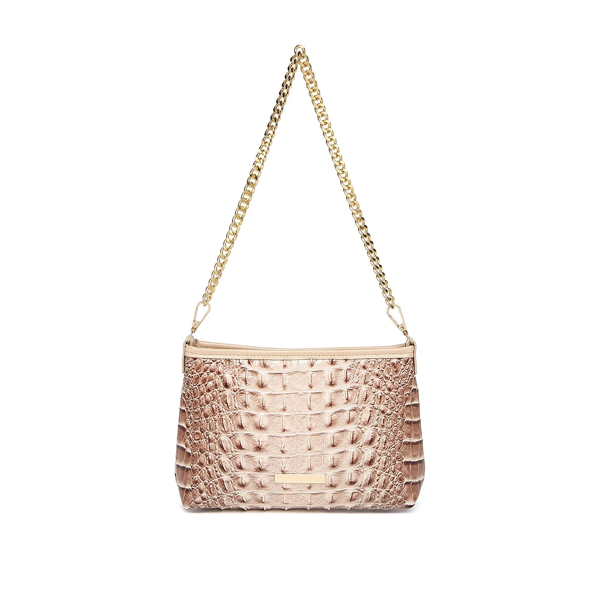 Women Outdoor Daily Shoulder Clutch Pouch Detachable Glossy Chain Strap Crossbody Bag Lightweight Multi Compartment Carry Pack