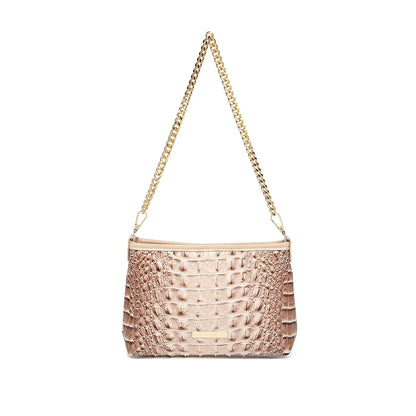 Women Outdoor Daily Shoulder Clutch Pouch Detachable Glossy Chain Strap Crossbody Bag Lightweight Multi Compartment Carry Pack