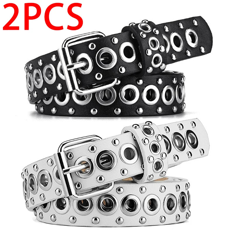 Women's Belt Fashionable Rivet Thin Belt Personalized Needle Buckle Belt Street Trend Punk HipHop Style Y2K Belt With Jeans Belt