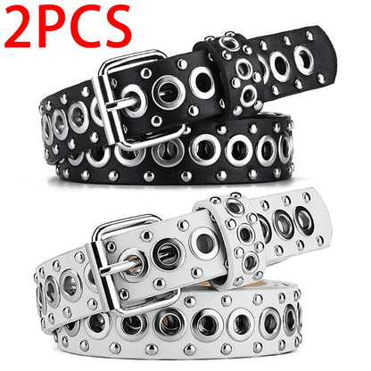 Women's Belt Fashionable Rivet Thin Belt Personalized Needle Buckle Belt Street Trend Punk HipHop Style Y2K Belt With Jeans Belt
