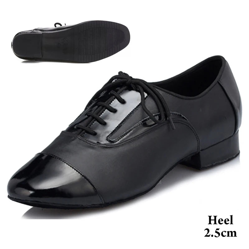 Men Latin Dance Shoes For Rumba Waltz Ballroom Party Salsa Tango Modern Dance Shoes Patent/Matte Leather Boy's Dance Sneaker