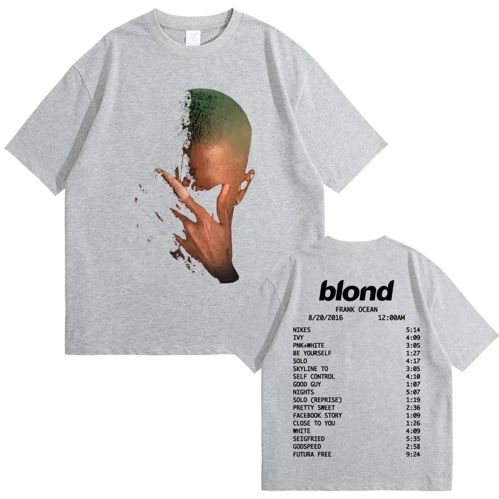 Rapper Frank Fashion Vintage Graphic T-shirts Men Women Ocean Hip Hop Trend T Shirts Blond  T-shirt Man Tshirt