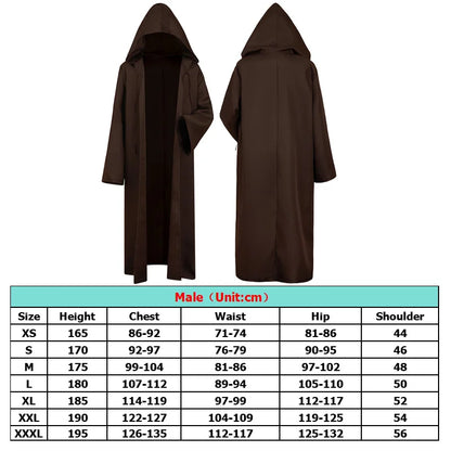 Knight Cosplay Men's Medieval Cape with Hood Costume TV Jedi Roleplay Cloak Retro Clothing Din Djarin Outfits Halloween Clothes