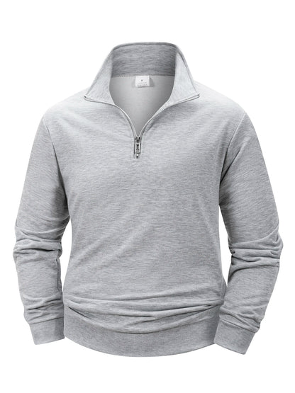 Autumn Men's Zipper Pullover Long Sleeve Sweater Men Warm Slim Casual Turtleneck Mock Neck Pullover Sweatshirts Tops
