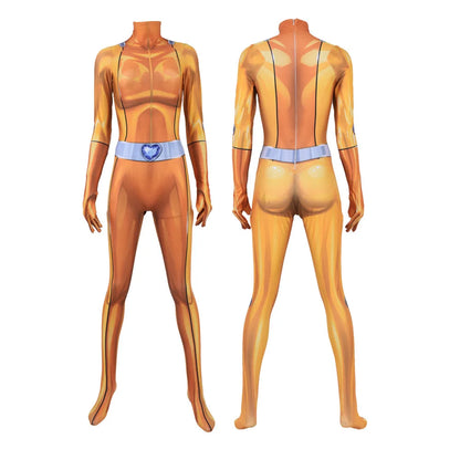 Totally Spies Cosplay Costume for Women Adults 3D Printed Clover Ewing Zentai Bodysuit Halloween Alexandra Cosplay Jumpsuit