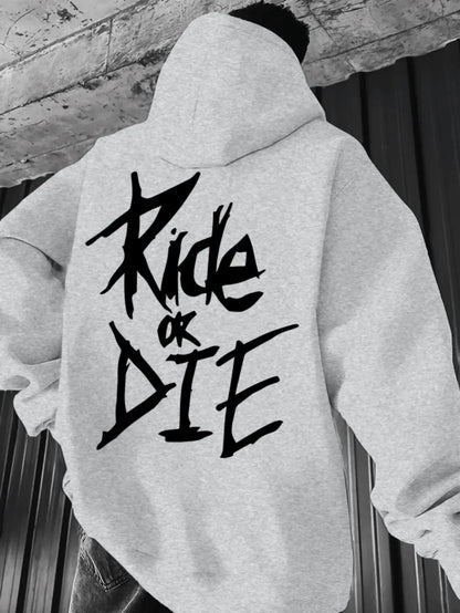 Autumn and winter men's hooded GIDE OR　DIE printed fashionable sports hoodie hip-hop casual unisex clothing