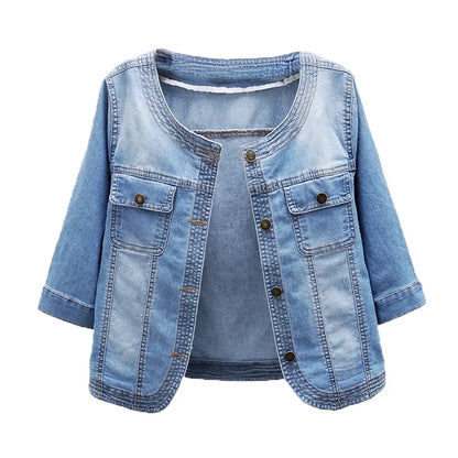 Women Denim Jacket 2024 New Spring Summer Short Coat Blue Jeans Jackets Casual Tops Loose Tops Lady Outerwear