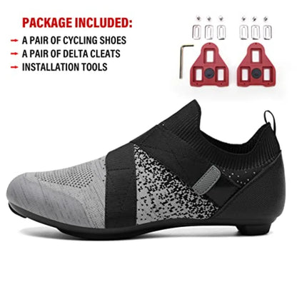 Unisex Cycling Shoes Designed for Indoor Road Riding on Peloton Bike with SPD Compatibility Featuring Delta Cleats Included for