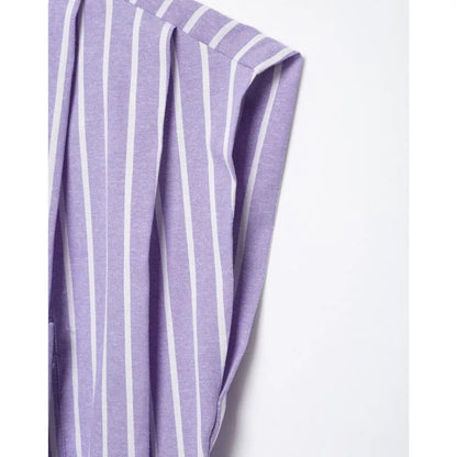 Women's Striped Short Shirts New 2026 Spring Summer Women Simple Sleeveless Puffed Hem Shirts & Blouses Female Chic Tops