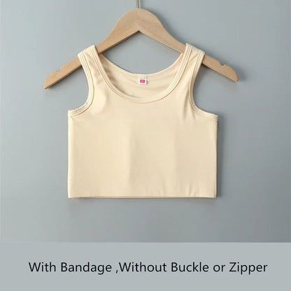 Women Flat Chest Binder With Bandage Pullover Half Length Corset Tank Top Transboy Lesbian Trans Underwear Vest Breast Binder