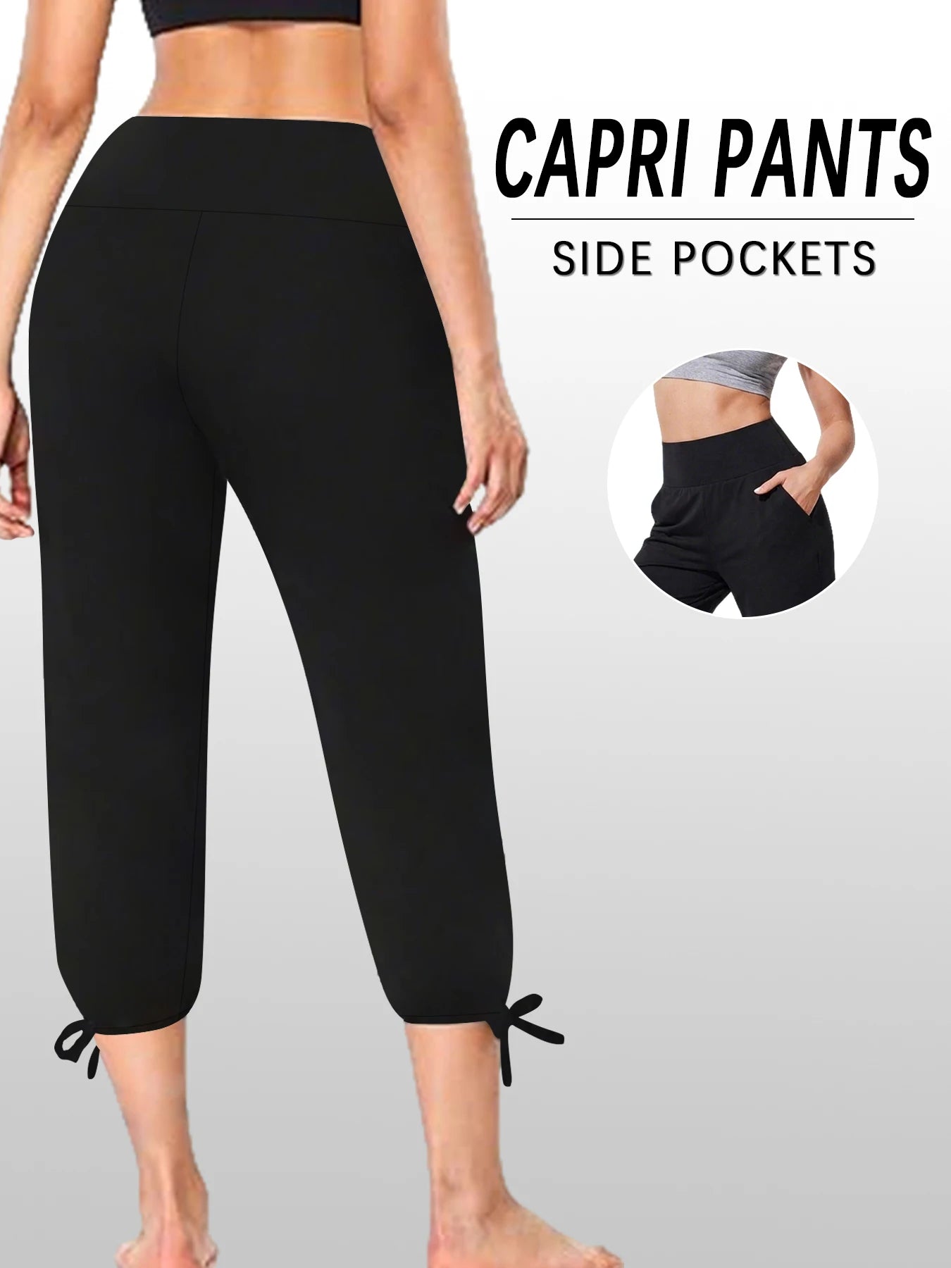 Womens Yoga Pants Capri Loose Workout Sweatpants Comfy Lounge Joggers with Pockets