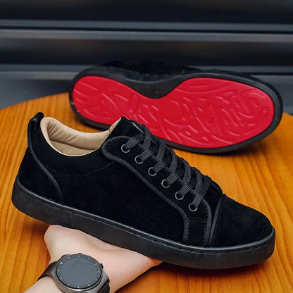 2026 New Trendy Round Toe Men Casual Flats Comfortable Non Slip Hard Wearing Sport Shoes Cross Tied Concise Lightweigh Sneakers