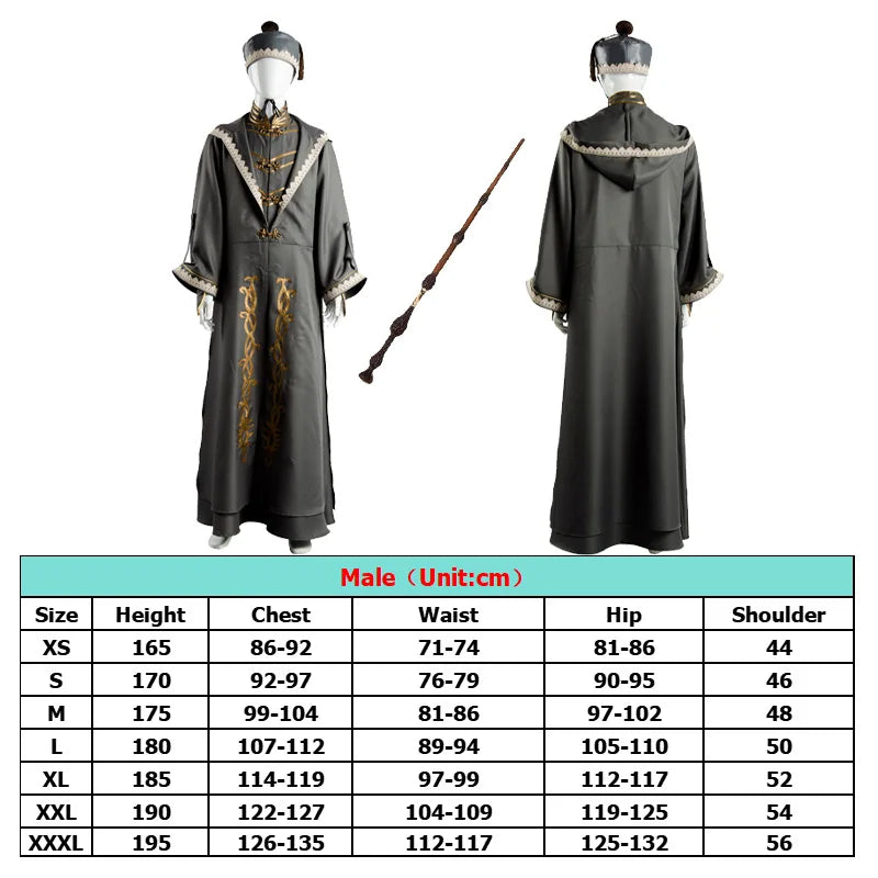 Disguise Dumble Cosplay Dore Costume Albus Men Wizard Robe Belt Beard Hat Wig Magic Clothing Set Outfits Halloween Carnival Suit