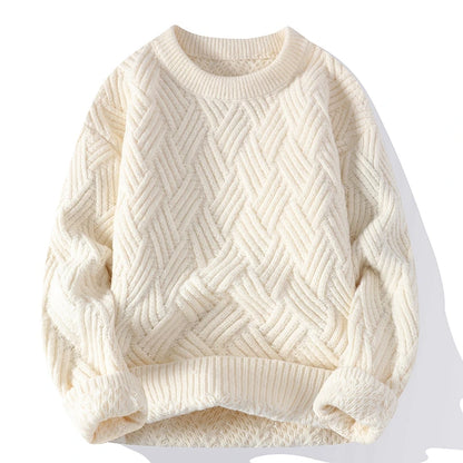 Legible Autumn and Winter Casual Sweaters Men Round Neck Collar Knitted Pullovers Male Loose Sweater Man
