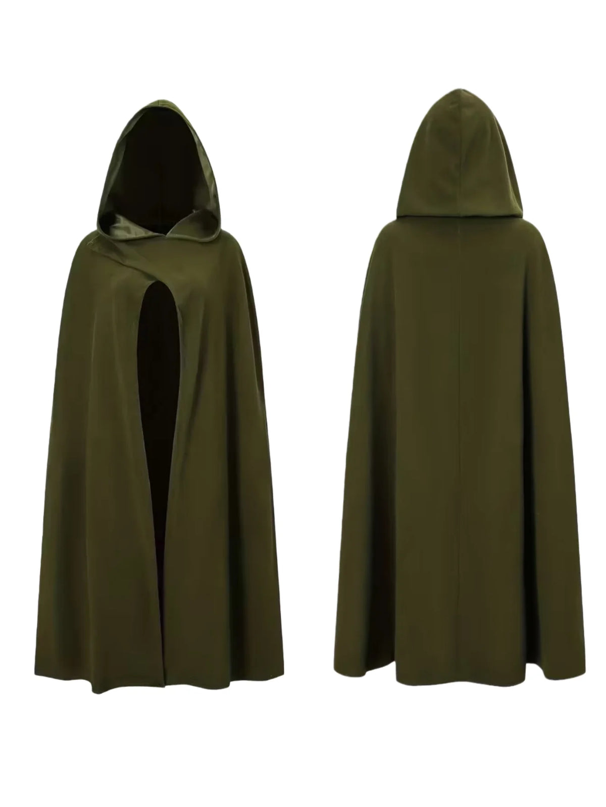 New Halloween Costume Cloak, Fleece Hooded Halloween Cape, Retro Asymmetrical Design Role Play Coat,