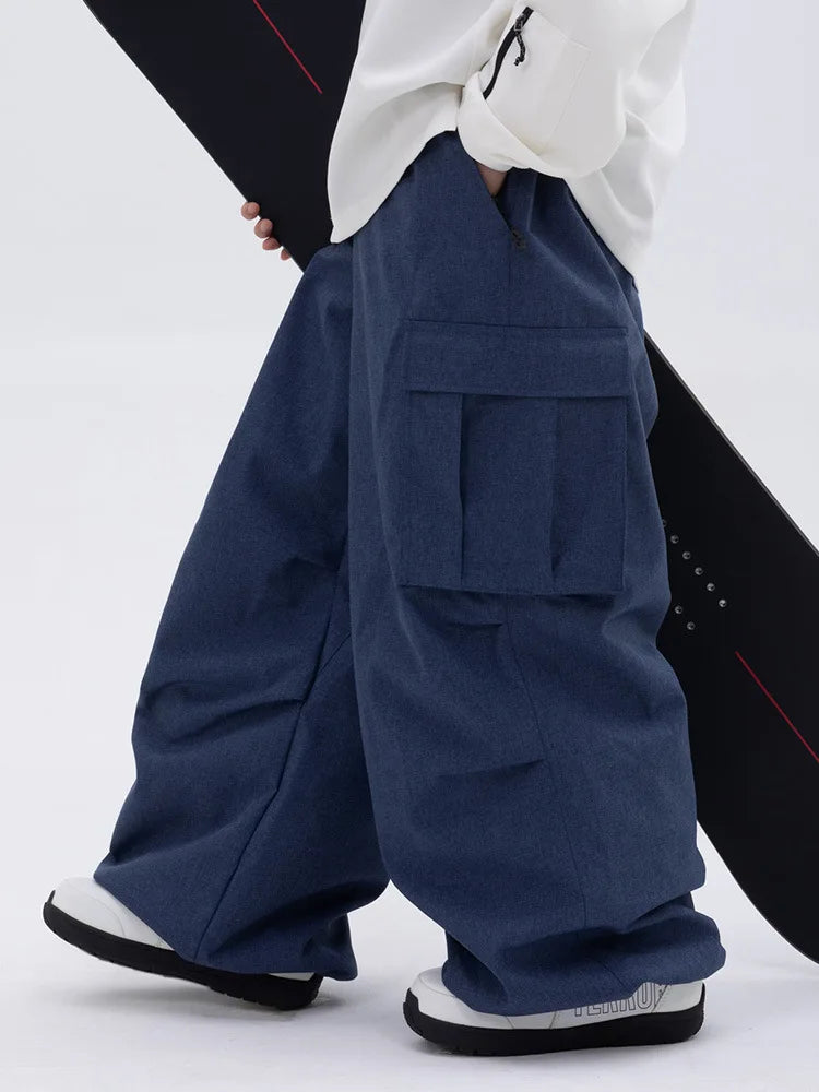 New Ski Pants Men's and Women's Outdoor Veneer Windproof Waterproof Warm Leopard Print Loose Slip