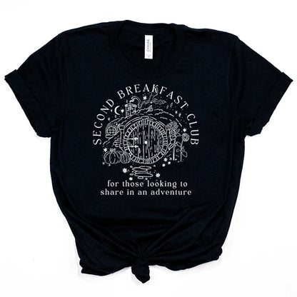 Second Breakfast Club Shirt LOTR The Shire T-shirt Literature Bookworm Tees Vintage Aesthetic Clothes Middle Earth Tshirt Tops
