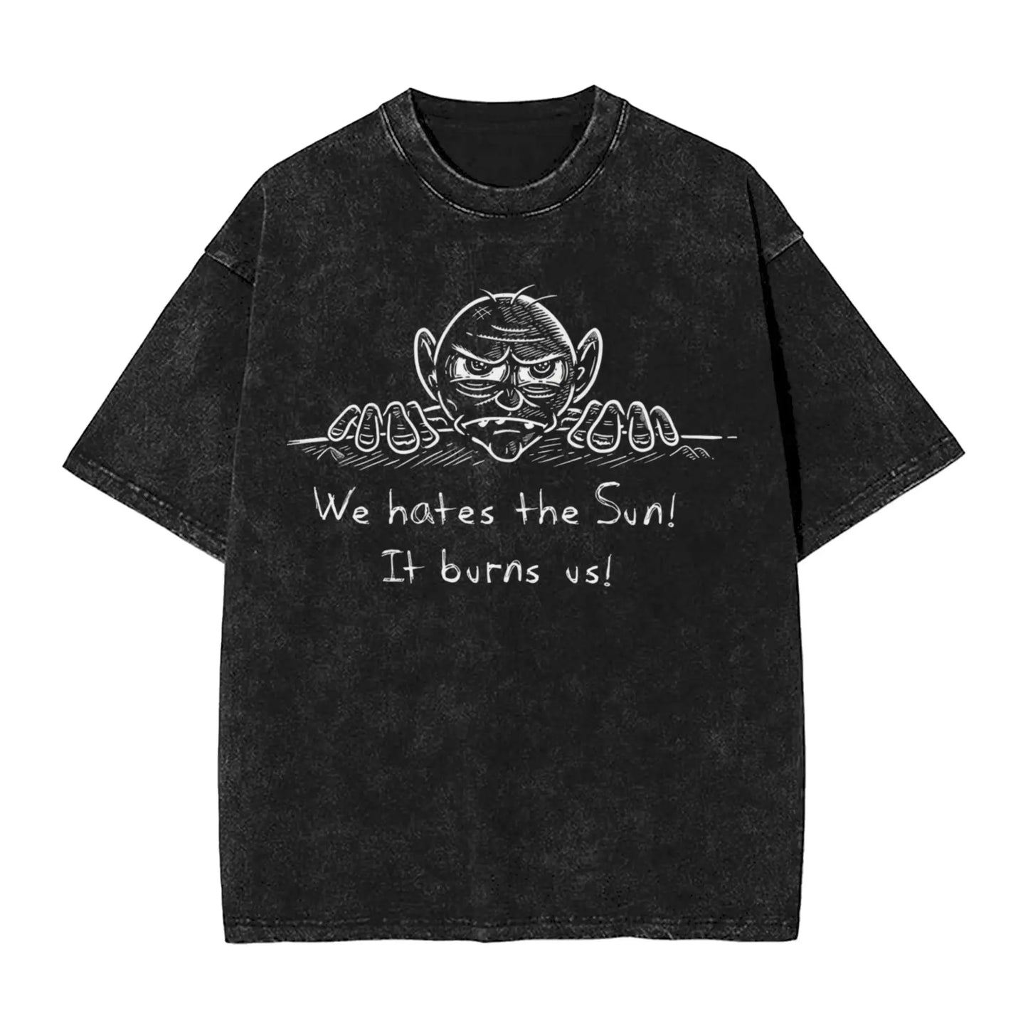 Gollum Lords Rings Funny Meme T Shirts Hip Hop Washed Short Sleeve Harajuku T-Shirt Casual for Men Women Streetwear Printed Tees