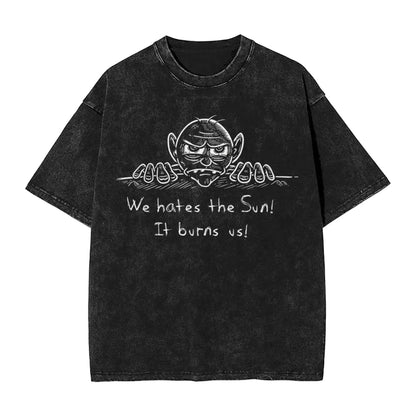 Gollum Lords Rings Funny Meme T Shirts Hip Hop Washed Short Sleeve Harajuku T-Shirt Casual for Men Women Streetwear Printed Tees