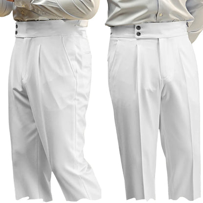 New Casual Solid Color Suit Trousers Men Spring Trendy Belt High Waist Pants Male Business Office Fashion Pleated Straight Pants