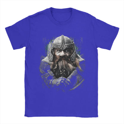 Gimli L-Lords Of The R-Rings T Shirt Men Pure Cotton Funny T-Shirt Round Neck  Tees Short Sleeve Tops 6XL