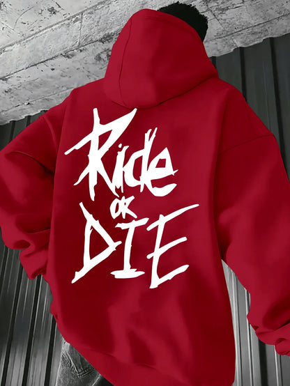 Autumn and winter men's hooded GIDE OR　DIE printed fashionable sports hoodie hip-hop casual unisex clothing