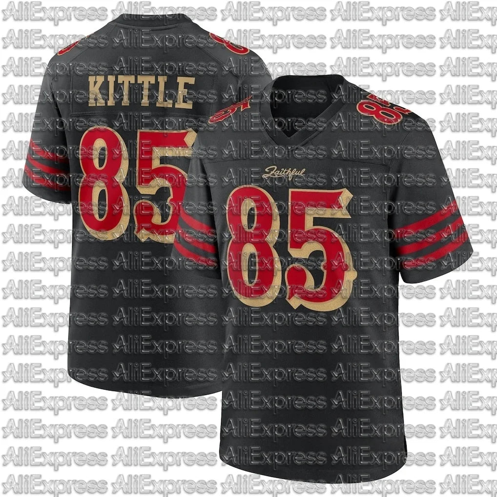 2026 Summer Hot Sales # 85 American Football Daily Hobbies Training Sports Black Shirt Short Sleeve Adult Children Sports Shirt