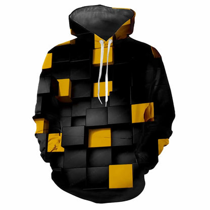 2024 Fashion Minimalist Plaid 3D Printed men's Tops Casual Soft Comfort Elegant men's Hoodies Personalize Outdoor Sports Hoodie