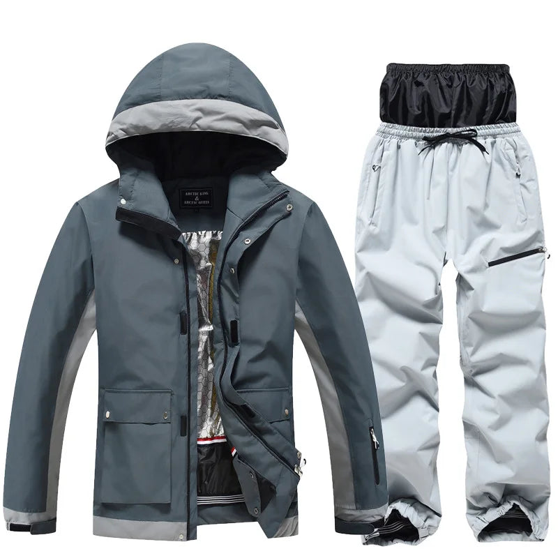 New Men's Women's Ski Suit Winter Outdoor Snow Wear Waterproof Windproof Thickened Warm Ski Clothing Jacket Pants Set Couple