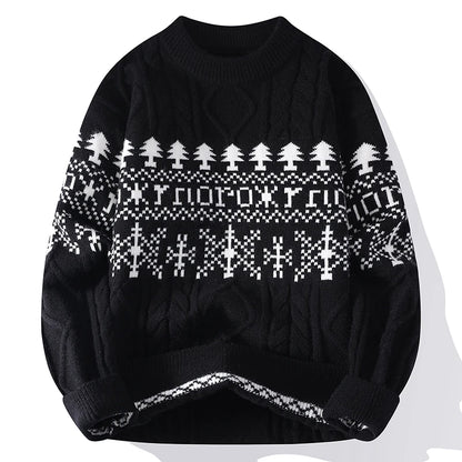 Legible Autumn and Winter Casual Sweaters Men Round Neck Collar Knitted Pullovers Male Loose Sweater Man