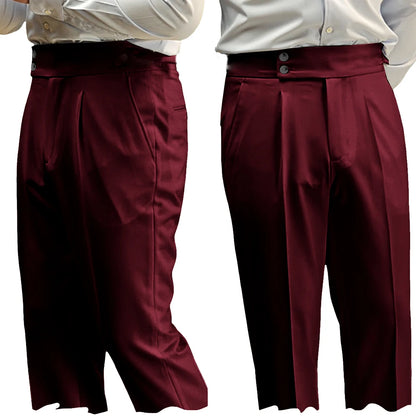 New Casual Solid Color Suit Trousers Men Spring Trendy Belt High Waist Pants Male Business Office Fashion Pleated Straight Pants