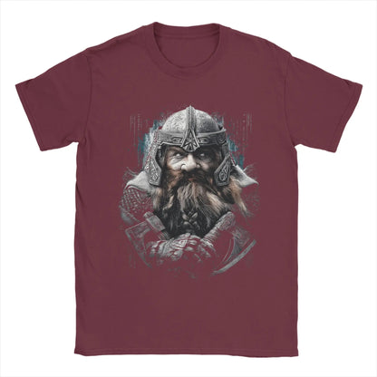Gimli L-Lords Of The R-Rings T Shirt Men Pure Cotton Funny T-Shirt Round Neck  Tees Short Sleeve Tops 6XL