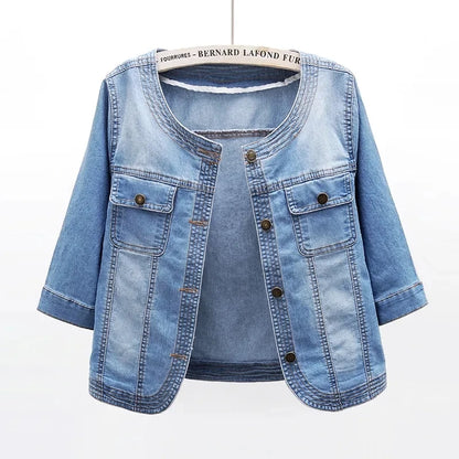 Women Denim Jacket 2024 New Spring Summer Short Coat Blue Jeans Jackets Casual Tops Loose Tops Lady Outerwear