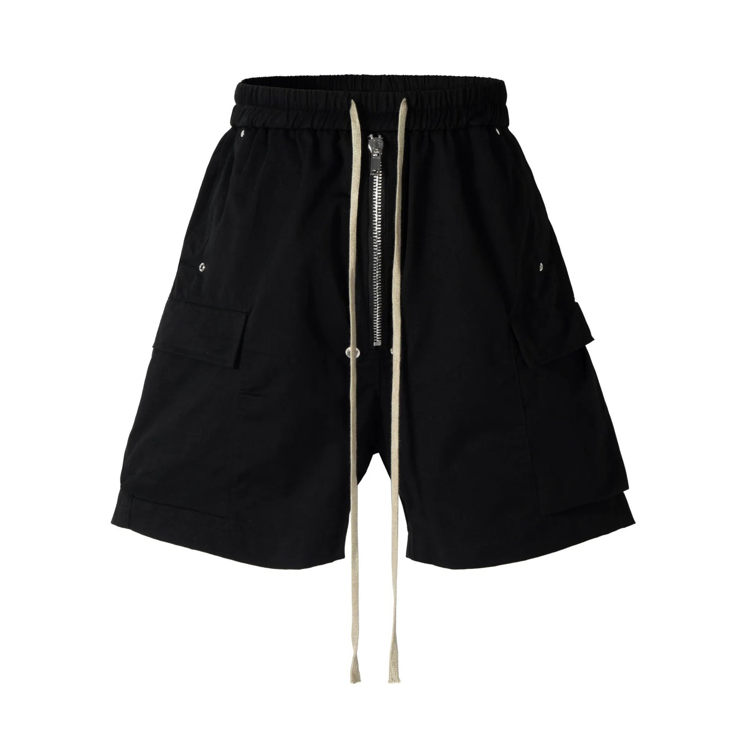 2025 Dark RO Style Drawstring Multi-pocket Tooling Shorts Men's Niche Casual Loose Straight Five-point Pants