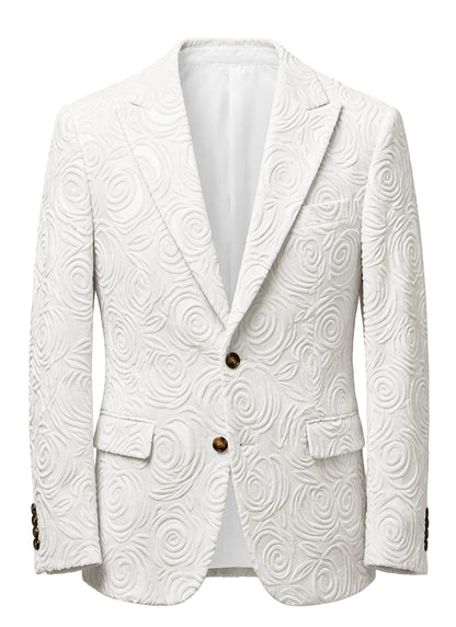 Men's Luxury 3D Embossed Textured Blazer Notch Lapel Jacket 2 buttons Slim Fit Suit Jacket Formal for Business Casual Wedding