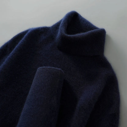 100% Wool High Neck Sweater with Pullover for Men, Autumn and Winter Warm and Full Sleeved Hot Selling New Knitted Base Sweater