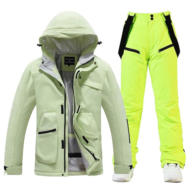 New, Men's and Women's Ski Suit Sets, Waterproof, Snow Costume, Ski Jacket and Pant Set, Outdoor Clothing, Snowboarding, Overall