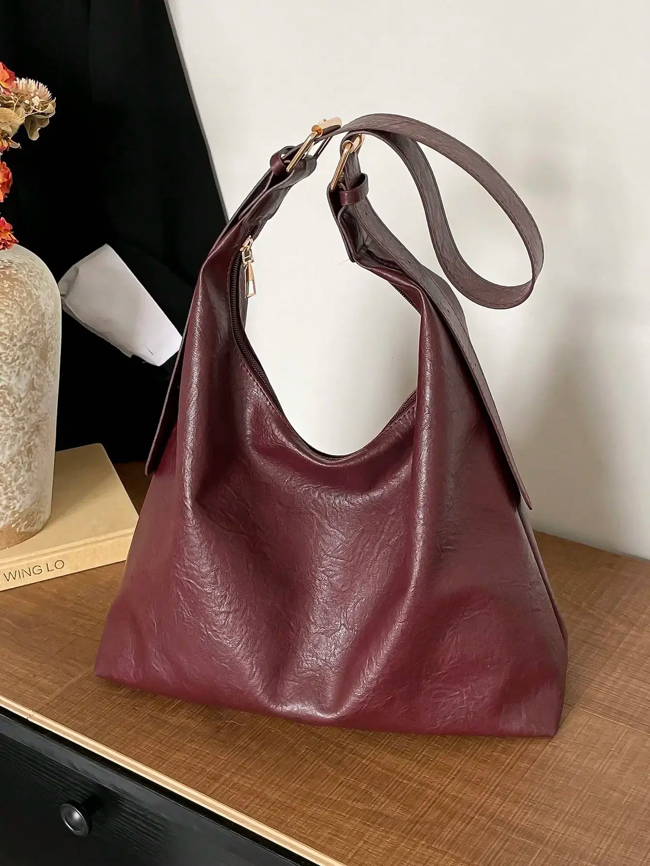 Large Capacity Solid Color Women's Shoulder Bag, Multifunctional Crossbody Bag,